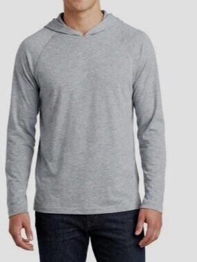 Share PLATINUM: Gray long sleeve t-shirt hoodie, size M